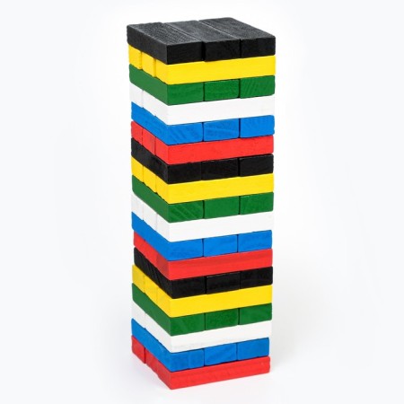 The falling tower of Jenga "Game time", 20.5 x 6.3 cm, 54 bar, bar 6.3 x 1.1 x 2.1 cm cm-2