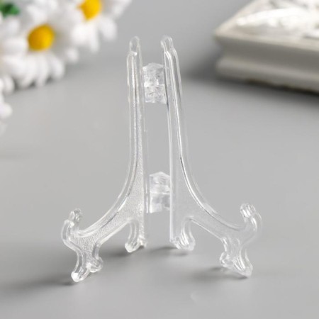 Plastic plastic stand 7.5 cm transparent, for plates 7-10 cm