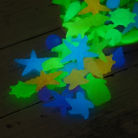 Decorative figures for the aquarium, luminous, "sea inhabitants", 3 - 5 cm, 1 kg, mix-1