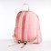 A backpack with a zipper, the color is pink
