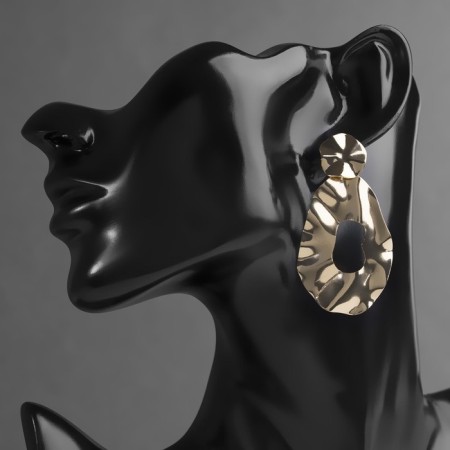 Earrings Metal "Atmosphere" drop, color gold-2