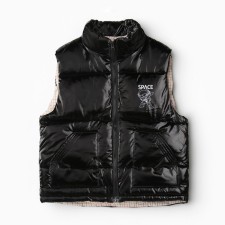 Warm vest for girls, black color, height 122-128 cm
