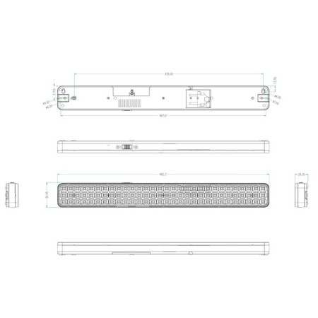 Emergency lamp LED era DBA-1, 482x57x30 mm, IP20, LED, 9W, 540LM, white color-6