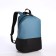 Youth backpack from textiles with a zipper, waterproof, external pocket, black/blue color