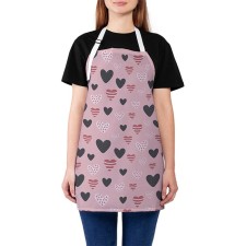 Apron kitchen with a photo print “Assorted hearts”, adjustable, size OS