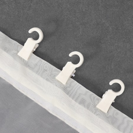 Clip for curtains, on a ring, 35 × 20 mm, white color-1