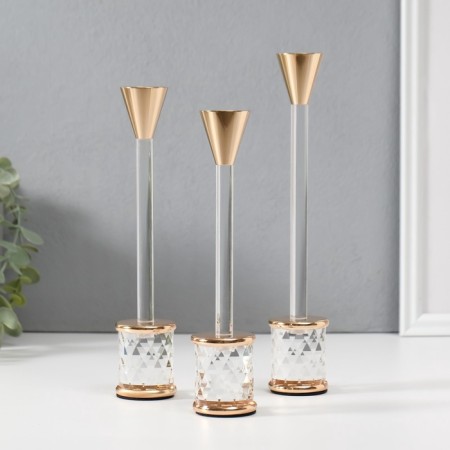 Summary Metal "Geometry" d = 2.2 cm, set 3 pcs h = 23.5 cm, 21.5 cm, 19.5 cm-1