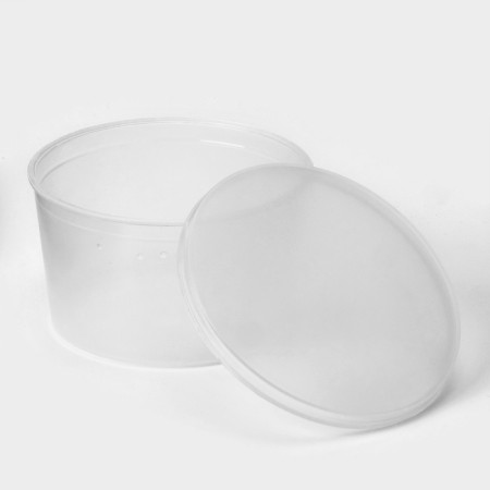 Container of food plastos, D = 7.5 cm, 140 ml, with a sealed lid-1