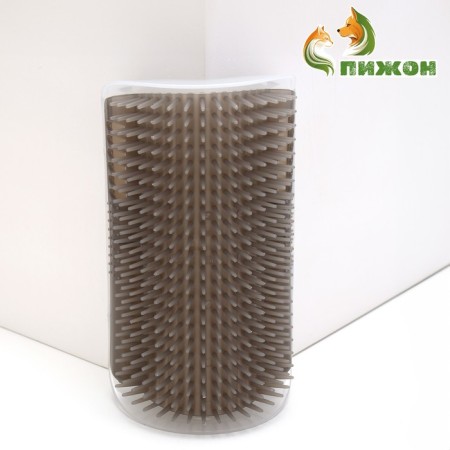 Massager - Chesaka on a corner with cat mint for cats, size l, 17*11*6.2, gray
