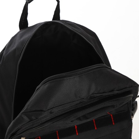 Tourist backpack on lightning, with an increase, 6 outer pockets, black color-8