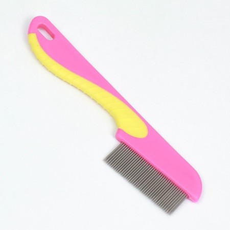 A set of animal combs, with long and short teeth, pink/blue-1