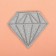 Thermal appliance "diamond", with shimer, 7 × 7.5 cm, silver color