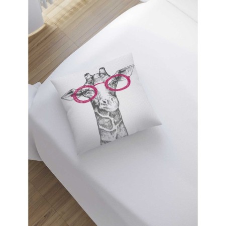 Decorative pillowcase "Giraffe with glasses", on lightning, size 45x45 cm-1