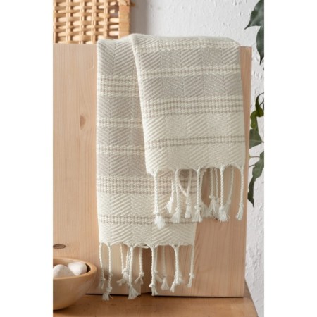 Set of Arya Home Zigzag, 480 g, size 38x68 cm, 2 pcs, 2 pcs, beige