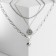 Pendant "chain" medallion and sphere, color silver, 60cm