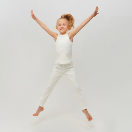 Брюки домашние для девочки MINAKU: Home collection kids цвет экрю, рост 104 см-4