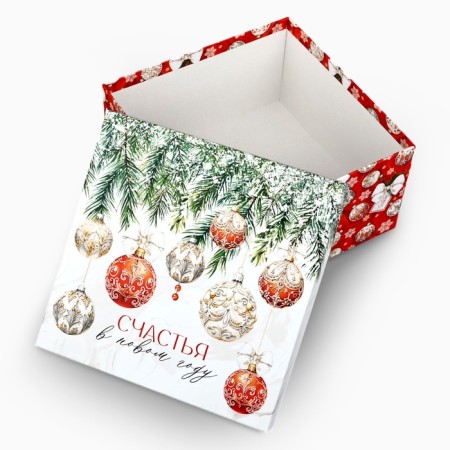 Gift Box "Luxury Balls", 22 x 22 x 12 cm, New Year-4