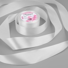 Satin tape, 40 mm × 23 ± 1 m, white color No. 01