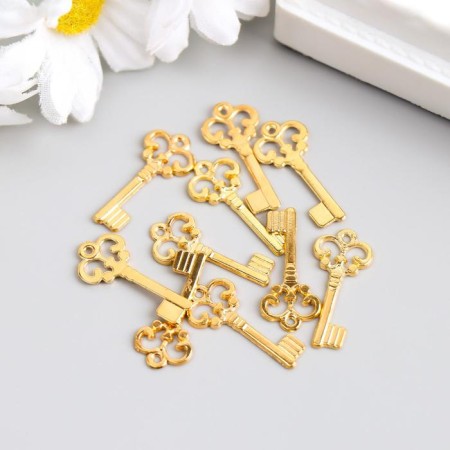 Suspension "Key" Color Gold 2x1 cm-2