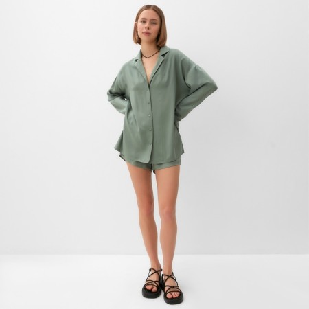 Women's costume (shirt, shorts) minku: casual collection olive color, river 46-2