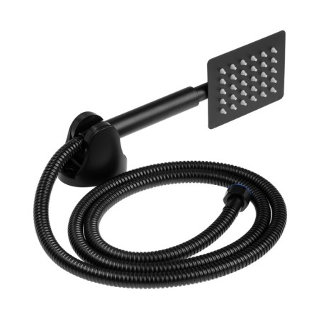 Bath mixer Zein Z3837, one -leaf, shower set, black-9