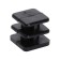 The internal plug is 15 × 15 mm, universal, black