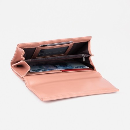 Women's wallet on magnets, pink color-4