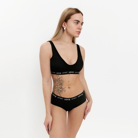 Female set (top, panties), black color, size One size (42-48)