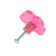 Handle Baby button KID 024, "Flower 2", rubber, pink