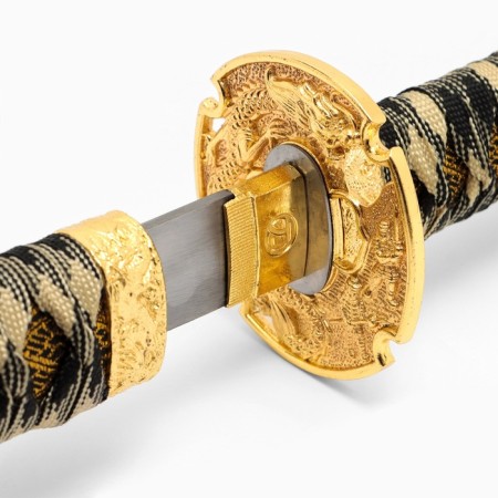 Souvenir weapon "Katana Hikera" 78 cm, black with gold, on a stand-4