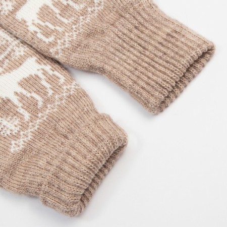 Women's mittens, beige color, size 18-2
