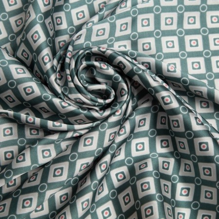 Textile scarf, green color, size 70x70-3