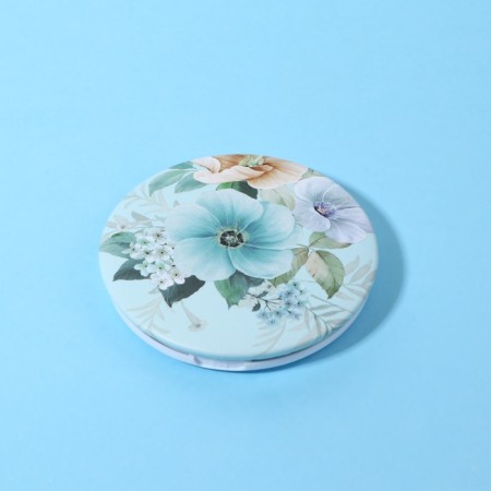Folding mirror "flowers", d = 7.5 cm, blue color-5