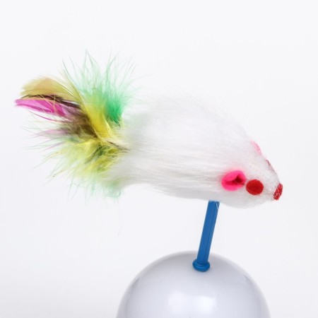 The mouse-worship of artificial fur on the ball, 11 x 5 cm blue/white-4