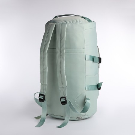 A backpack-samka with a zipper, 4 outer pockets, shoe compartment, green color-3