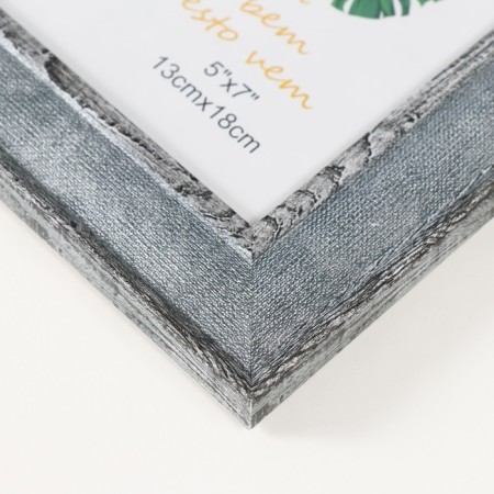 Photo frame plastic 13x18 cm "Weaving" dark gray with striped stroke 22.7x17.7x1 cm-2