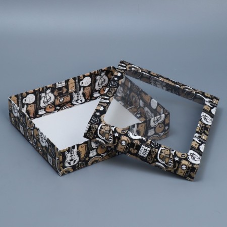 Gift box, packaging, "male", 23.5 x 20.5 x 5.5 cm-3