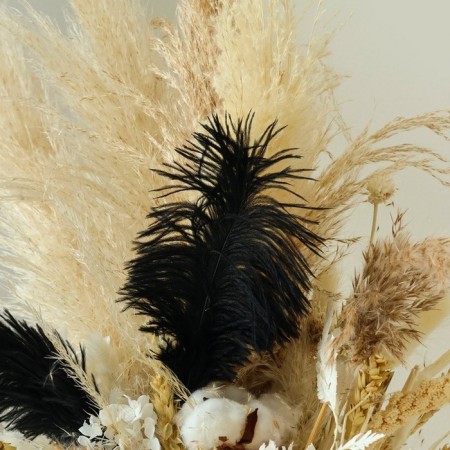 Feather for decor, size 20.5 × 7.5 cm, black color-3