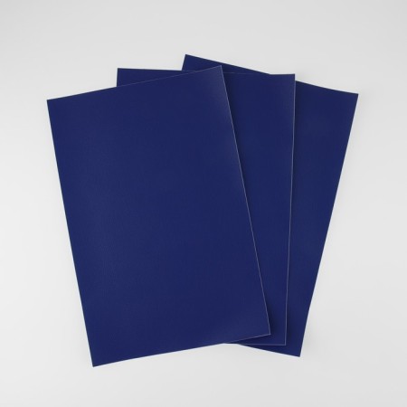 Artificial leather, with an adhesive base, 20 × 30 cm, 0.5 mm, 3 pcs, dark blue color-2