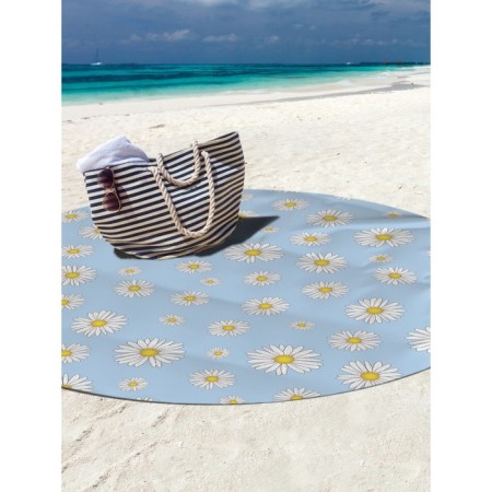Pareo and beach rug "Field chamomiles", d = 150 cm-2
