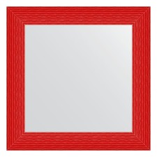 Зеркало в багетной раме, красная волна 89 мм, 70x70 см