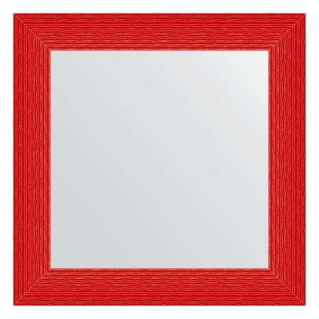 Mirror in the baguette frame, red wave 89 mm, 70x70 cm