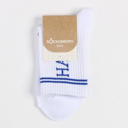 Children's socks, white color/happy, size 18-4