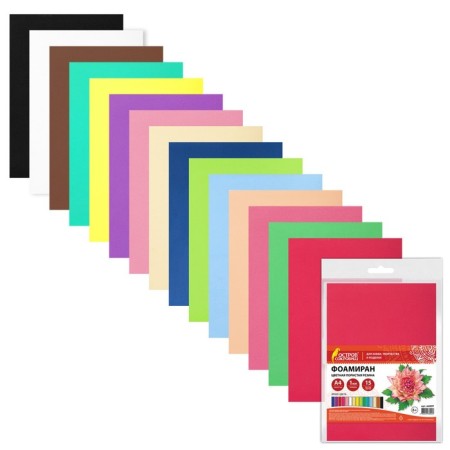 Foamiran color A4 1mm 15l*15 -cv, treasure island, bright colors 665097-2