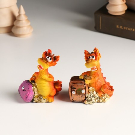 Souvenir Polystone "Dragon with gold reserves" MIX 5.4x3.2x6 cm