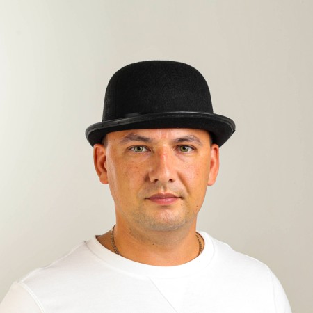 Hat bowler, felt, black, p. 56–58-1