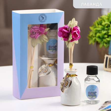 Gift set with a diffuser "Vase with a flower" Lavender, "Wealth of aroma"-4