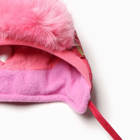 Liana hat for girls, dark pink/pink color, size 46-2