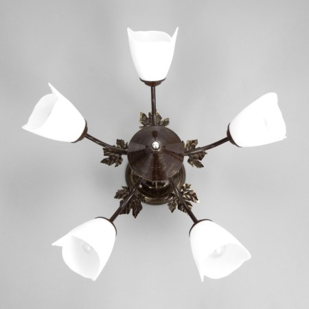 Susana chandelier 5x15W E27 brown/gold 58x58x32cm Bayerlux-4