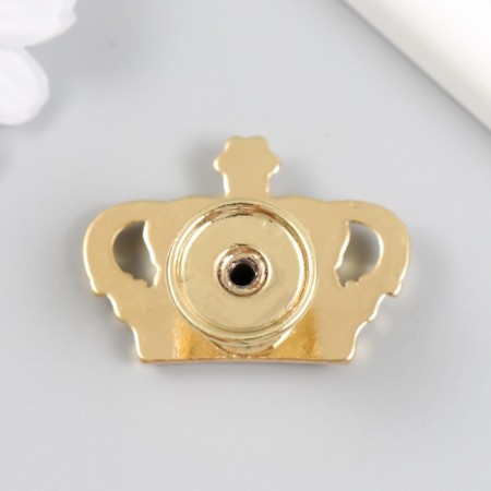 Handle for the casket metal "crown" rhinestone, gold 4.5x3.2x2.6 cm-2